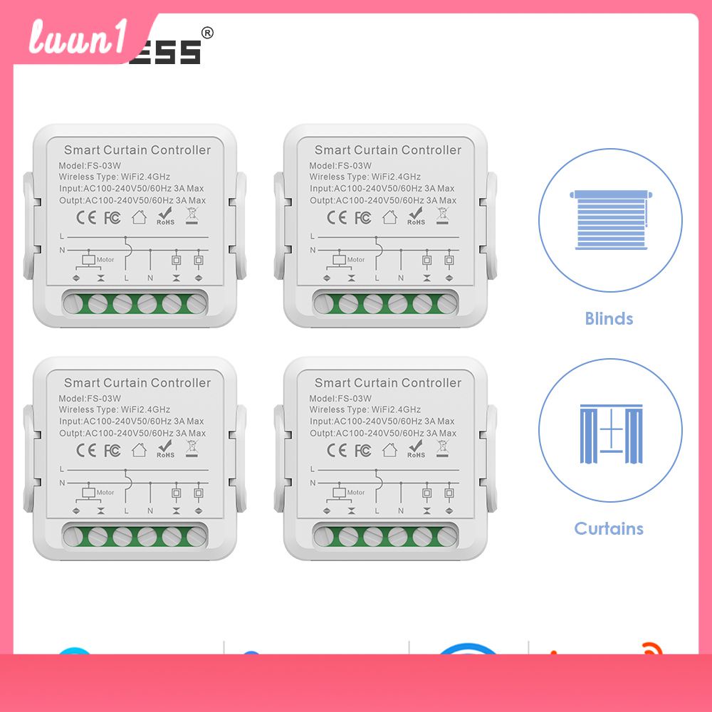 Công Tắc Rèm Cửa Thông Minh Tuya Wifi Smart Life Có Hàng Cho Cửa Cuốn Động Cơ Mành Cửa Cuốn Hoạt Động Với Amazon Alexa Và Google Home Cod