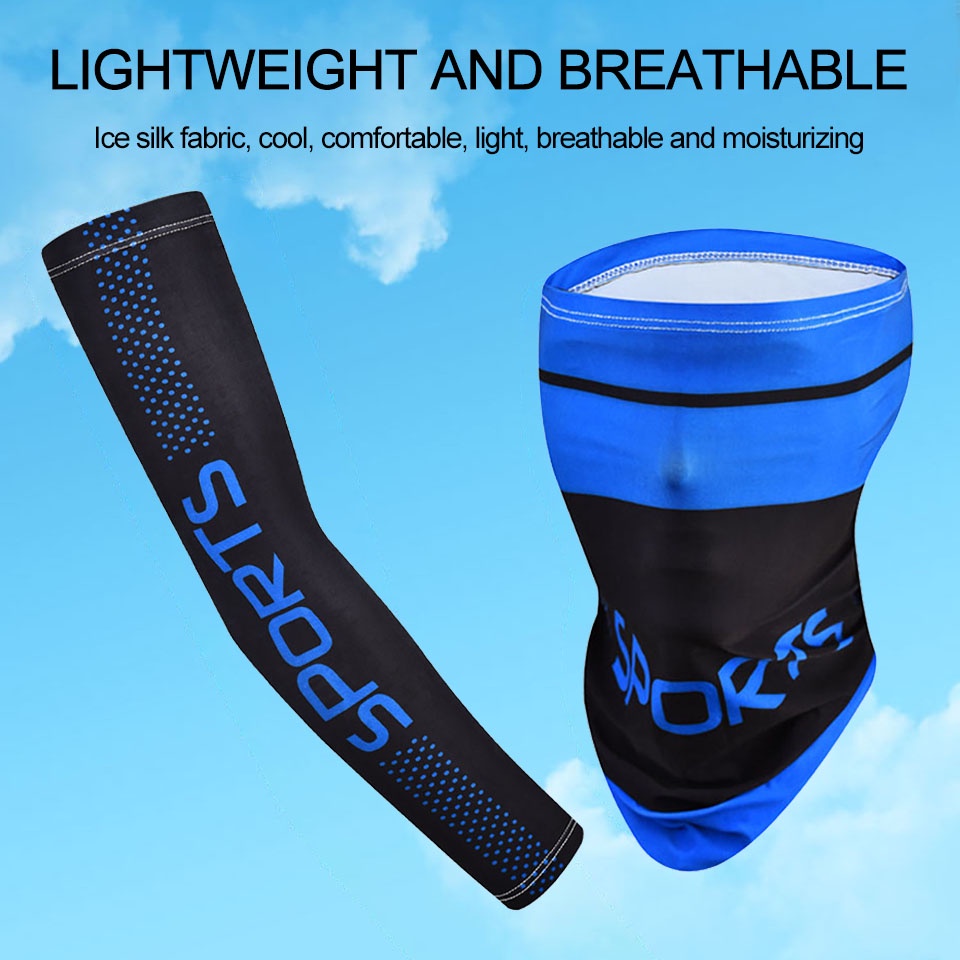 Bộ Khẩu Trang Lụa Che Mặt Và Cánh Tay Chống Tia UV Cho Nam Và Nữ Khi Lái Xe / Câu Cá /