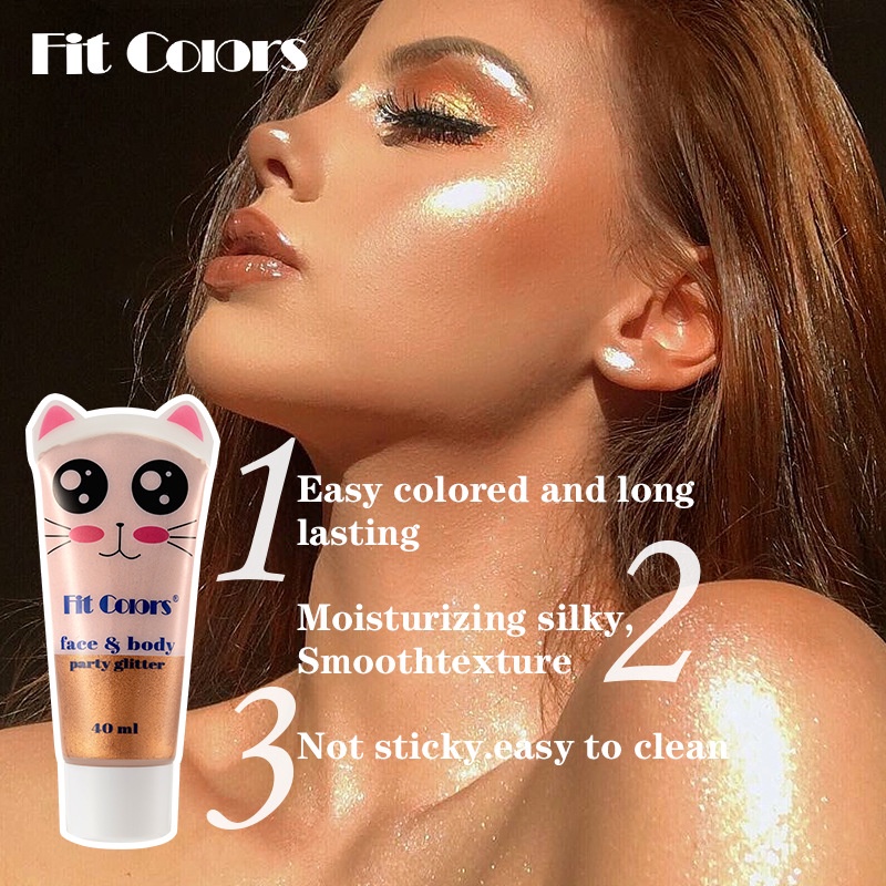 Phấn Bắt Sáng Dạng Lỏng Ánh Kim Tuyến Lấp Lánh Cho Mặt Và Cơ Thể