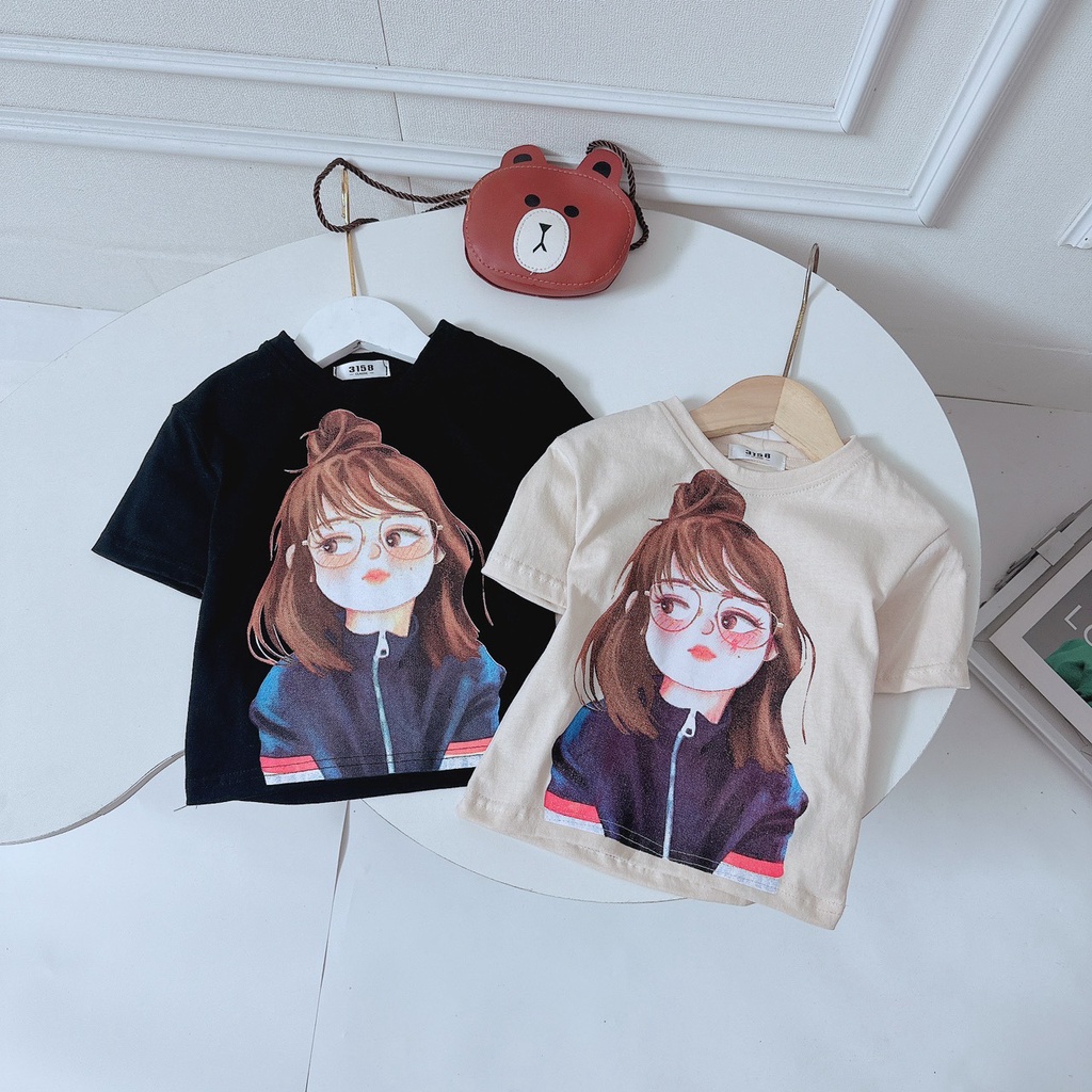BÁN SỈ SET 2 ÁO PHÔNG ĐÔI MẸ CON CÔ GÁI ĐEN BE