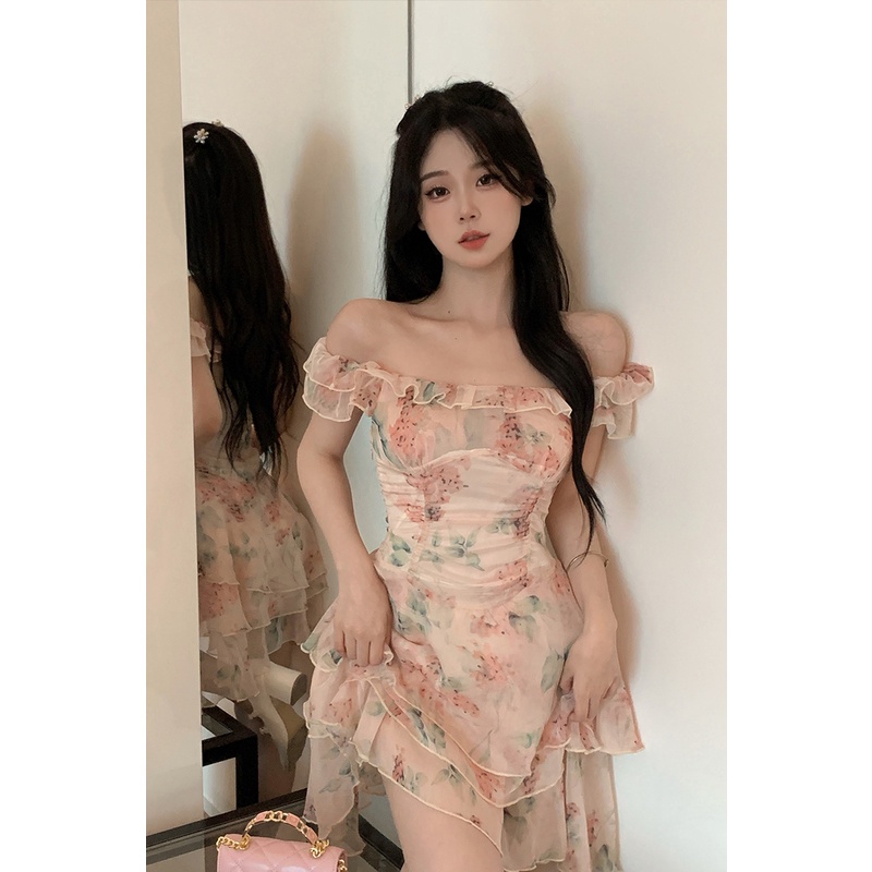 Váy voan trễ vai mùa hè mới 2023