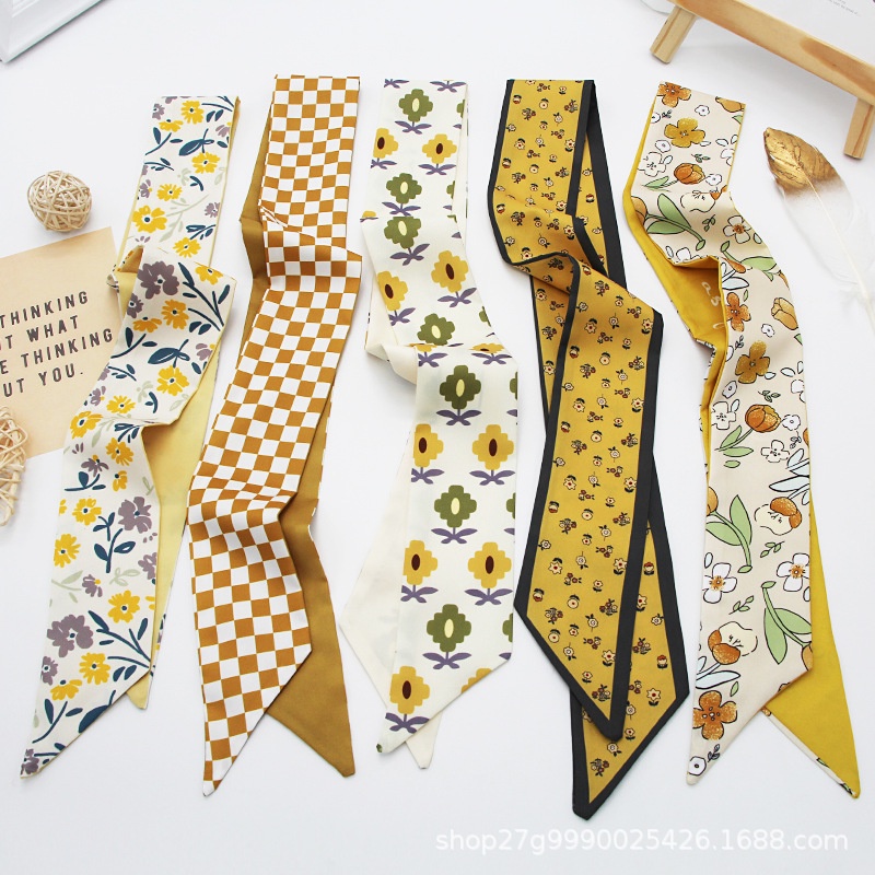 Khăn Quàng Cổ / Túi Xách / Băng Đô Đa Năng In Họa Tiết Hoa Xinh Xắn Thời Trang