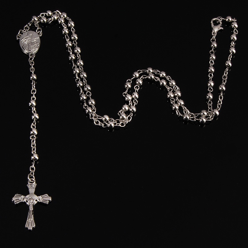 10mm Handmade Weave St Benedict Medal Cổ Gỗ Rose Cross Necklace Vintage Công giáo Tôn giáo Chúa Giêsu Trang sức
