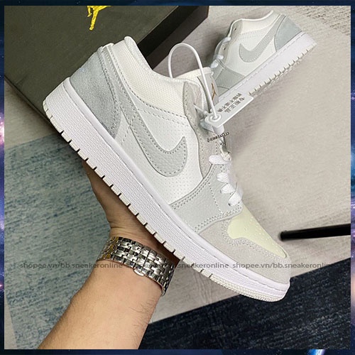 Giày Jordan Cổ Thấp, Jordan 1 Low Paris Xám Xanh Bản S.Cấp Trung Đủ Size Nam Nữ Full Box Bill