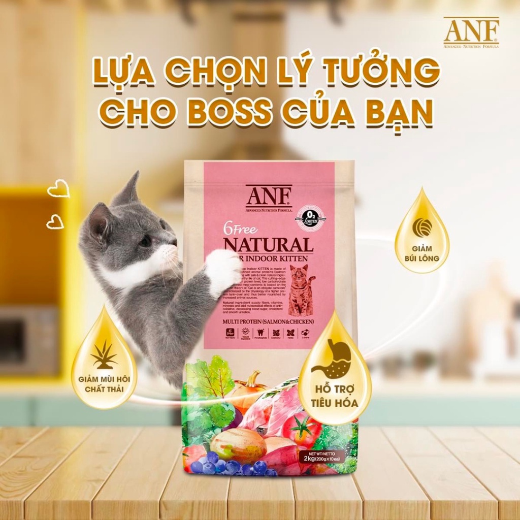 Thức Ăn Hữu Cơ Cho Mèo ANF Bao 2kg