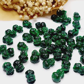 Tỳ hưu chất camthach sơn thủy màu xanh đen dùng làm mặt dây chuyền, mặt nhẫn, xỏ vòng tay UPCARA