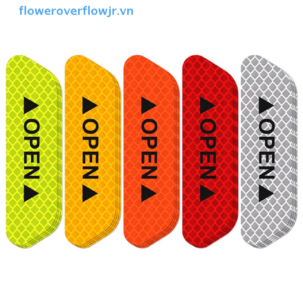 Bộ 4 Miếng Dán Phản Quang Cảnh Báo An Toàn Thông Dụng Cho Cửa Xe Hơi / Xe Máy