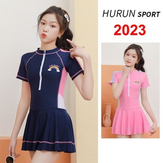 (THUN LẠNH) Đồ Bơi Trẻ Em Nữ - Bikini Áo Tắm Dạng Váy Có Tay Cho Bé Gái (22-34kg)
