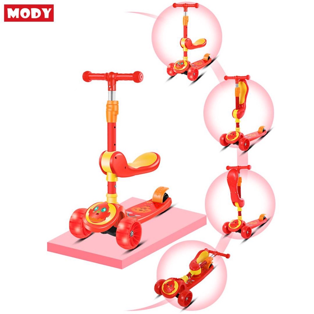 Xe scooter trẻ em cho bé 3 bánh có yên ngồi Mody M908