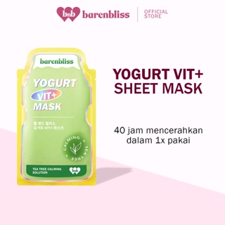 Image of BNB barenbliss Yogurt Vit+ Mask - Calming Sheet Mask Korea Essence Serum Masker Wajah Skincare 25ml
