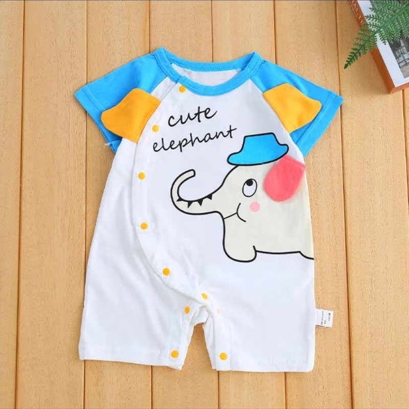 Quần áo sơ sinh bodysuit liền thân body đùi cộc tay mùa hè cho bé trai bé gái bé sơ sinh vải cotton mềm mịn SLH40