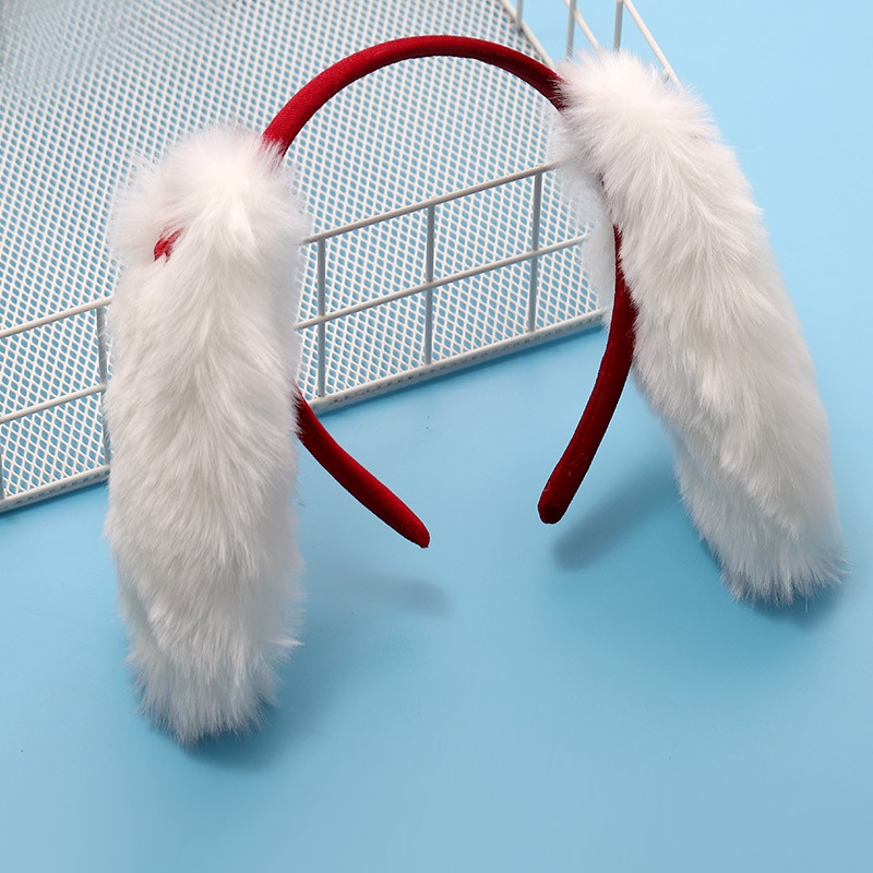 Băng Đô Cài Tóc Hình Tai Thỏ Bằng Lông Nhung Dễ Thương Xinh Xắn