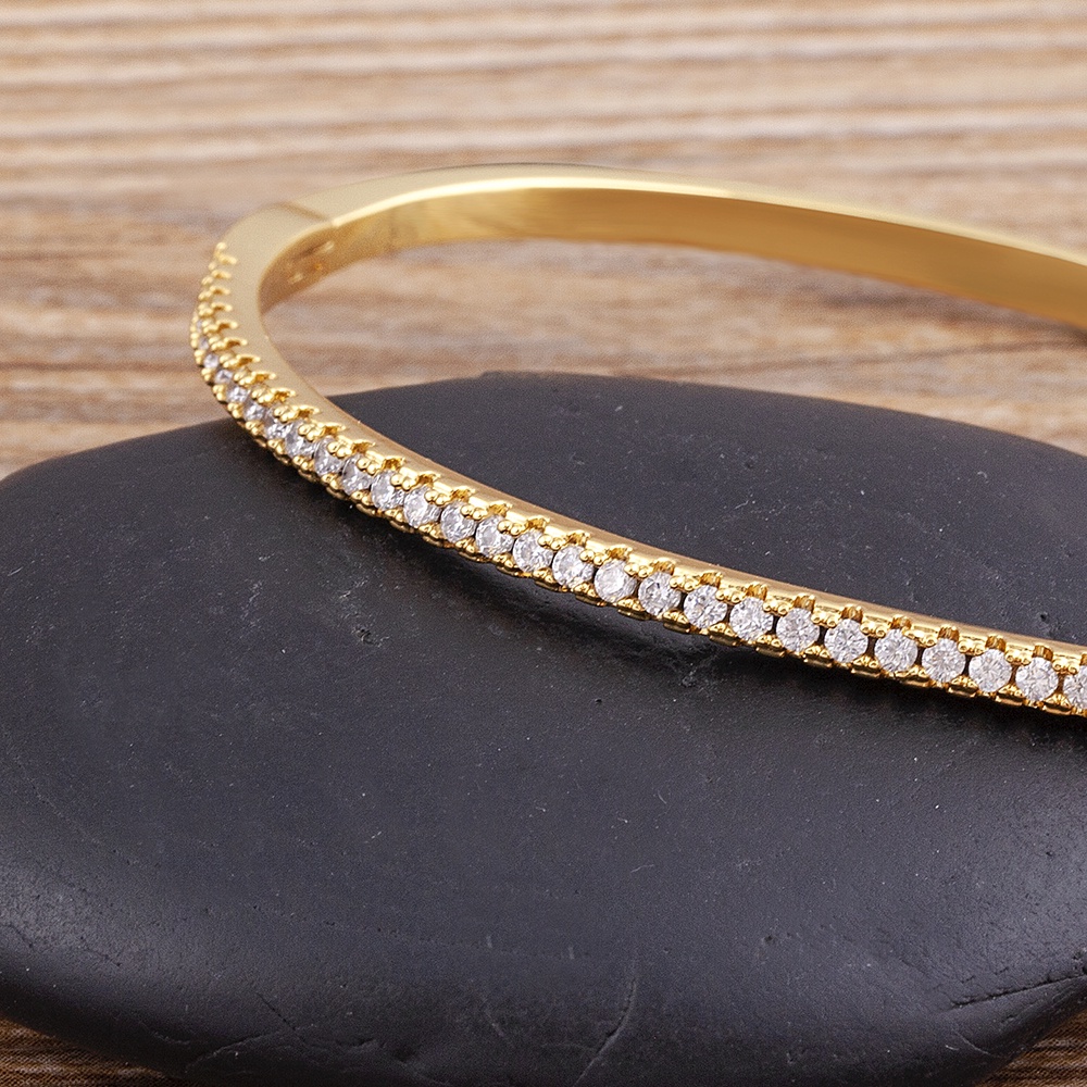 Vòng Tay Mỏng Đính Đá Zirconia Nhiều Màu Sắc Chất Lượng Cao Cho Nữ