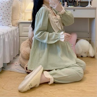 Bộ ngủ phối nơ tiểu thư cao cấp