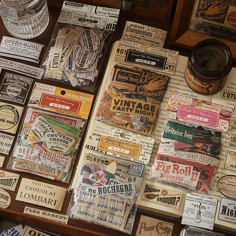 100 Nhãn Dán Trang Trí Sổ Tay diy Phong Cách Vintage