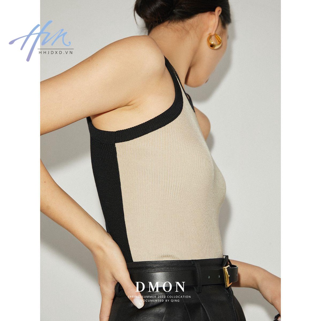 Hhjdxddmon Áo Thun Ba Lỗ Dáng Chữ I Phối Màu Tương Phản Thời Trang Xuân Hè 2023