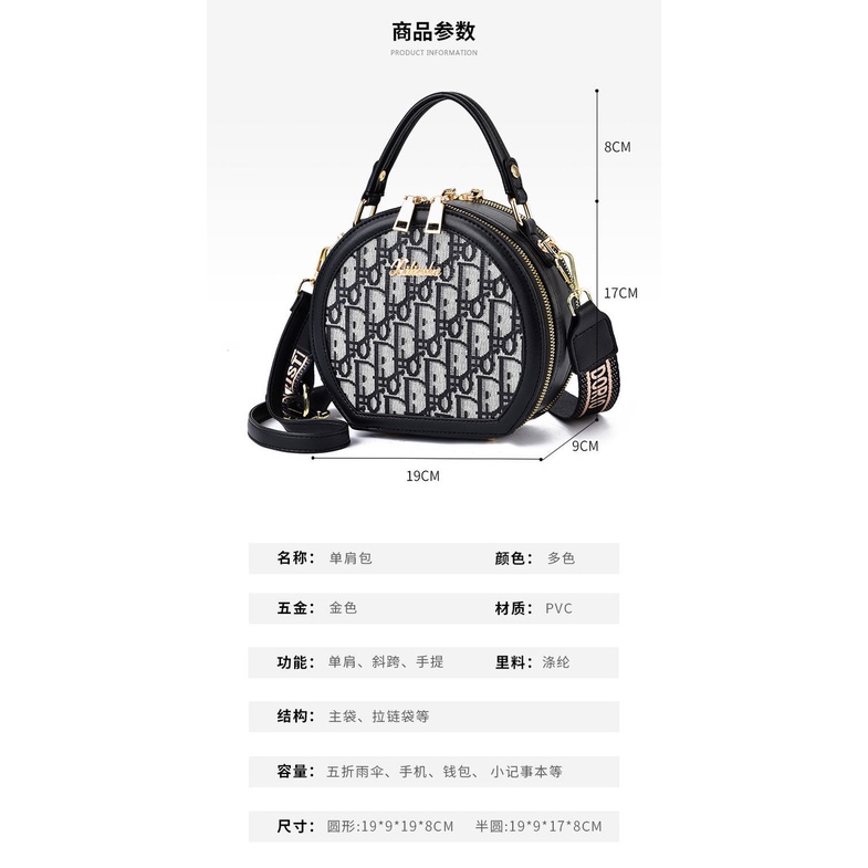 Túi Đeo Chéo Dáng Tròn Nhỏ Thời Trang 2022 Phong Cách Nước Ngoài Cho Nữ