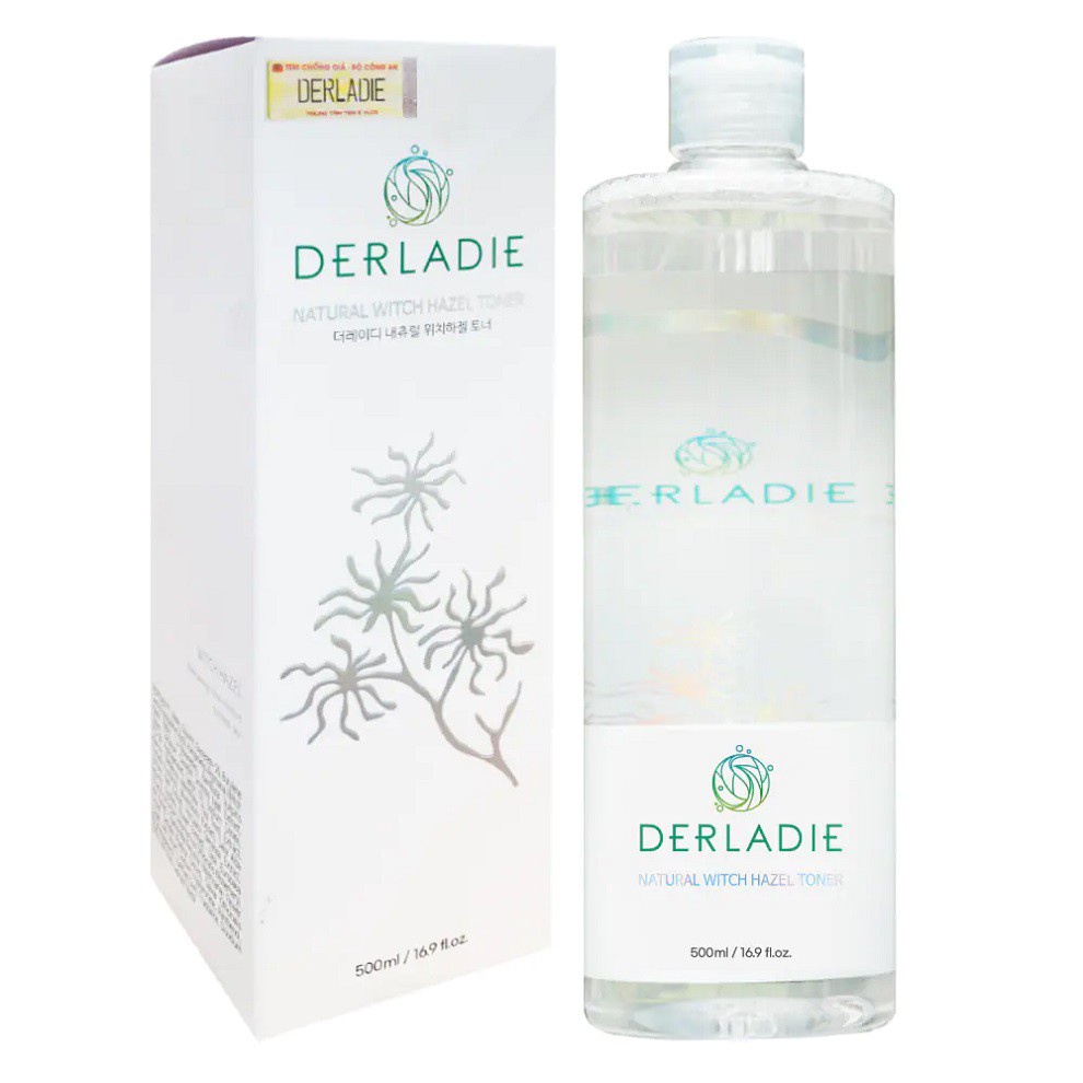 Nước Hoa Hồng Dưỡng Ẩm Dịu Nhẹ Chiết Xuất Cây Phỉ Derladie Natural Witch Hazel Toner 500ml