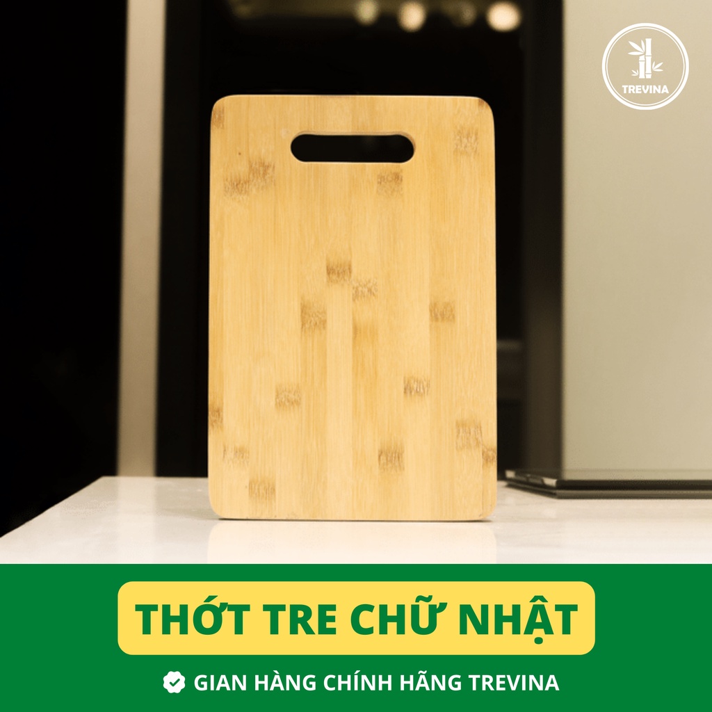 THỚT TRE TREVINA - THỚT TRE DÀI 36X26X2CM [FREESHIP]. Thớt tre không tạo mùn, kháng khuẩn