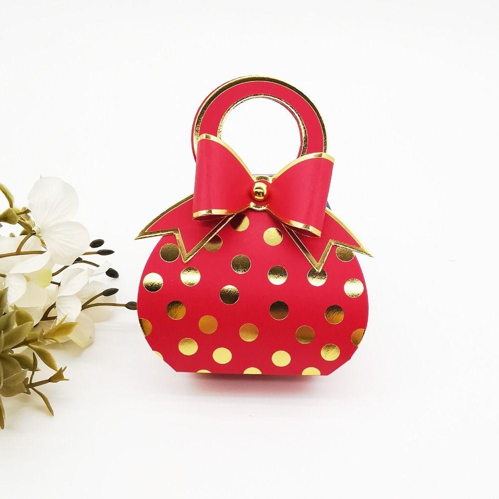 Hộp Đựng Kẹo Cưới Cao Cấp Đính Nơ Xinh Xắn