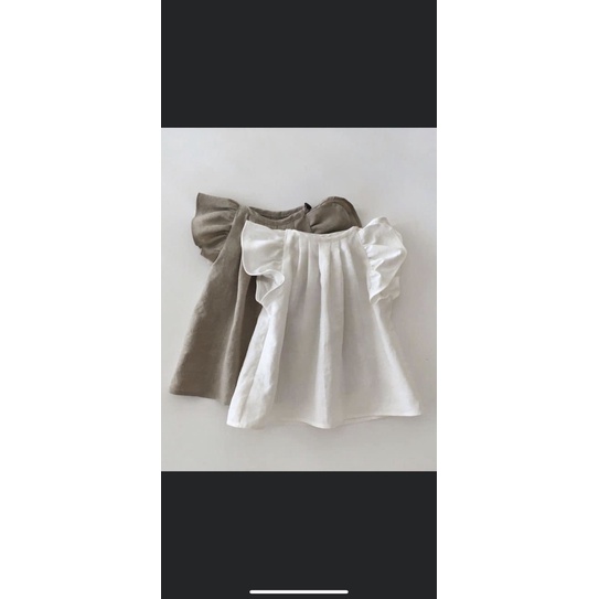 Đầm linen tưng trắng cho bé