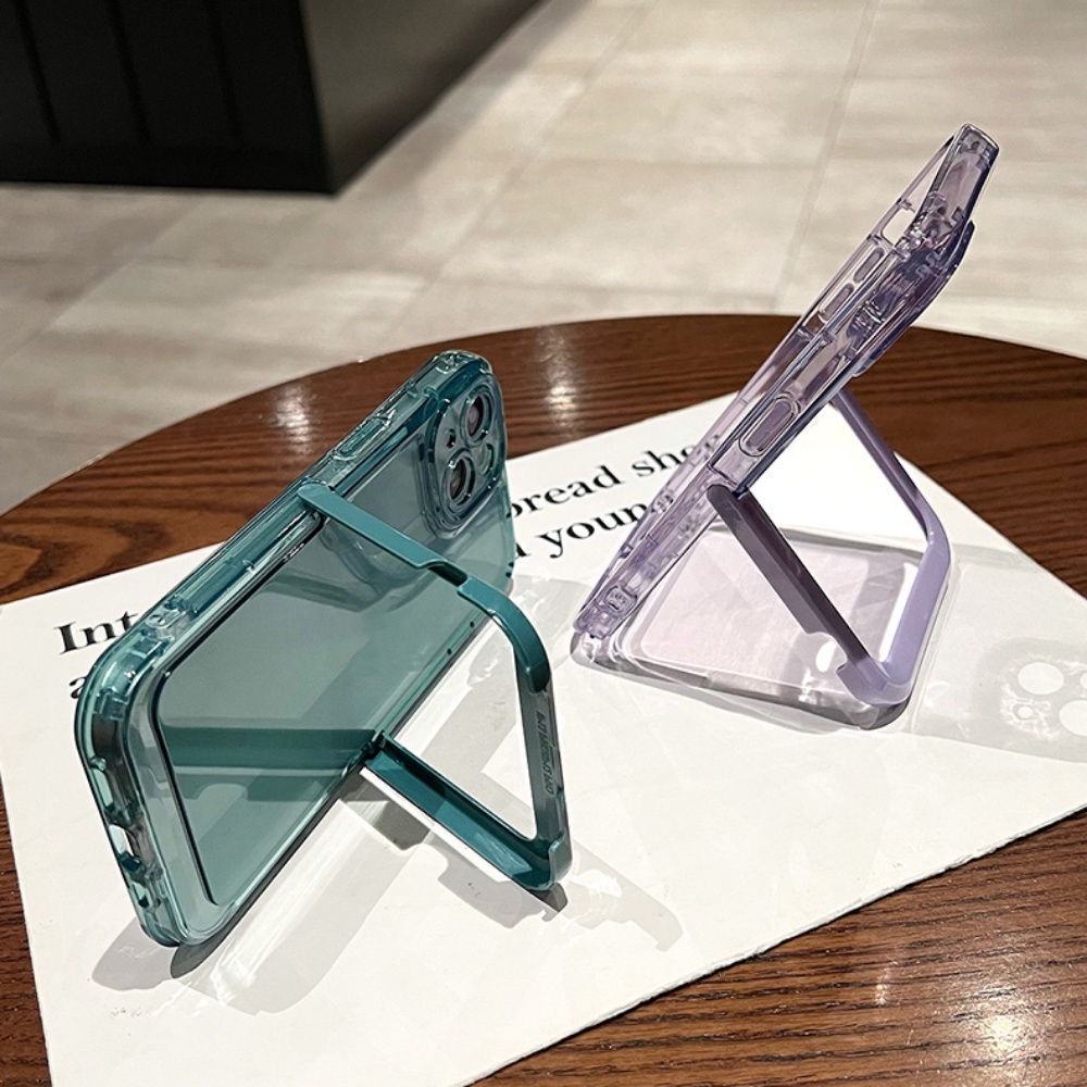 Ốp Điện Thoại TPU Mềm Trong Suốt Chống Dấu Vân Tay Có Giá Đỡ Cho IPhone 11 12 13 14 Pro Max