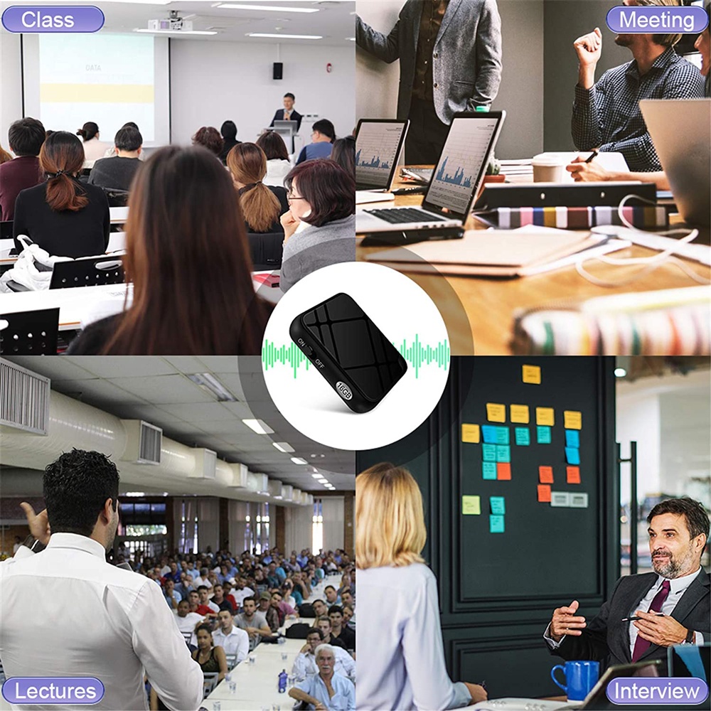 Máy Ghi Âm Mini MP3 Kèm Dây Đeo Lưng Tiện Dụng Cho Họp Giảng Dạy