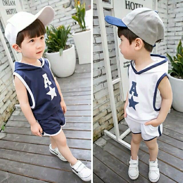 Hot trend | Bộ chữ A có nón phong cách unisex thời trang xịn xò cho bé yêu 8-18kg