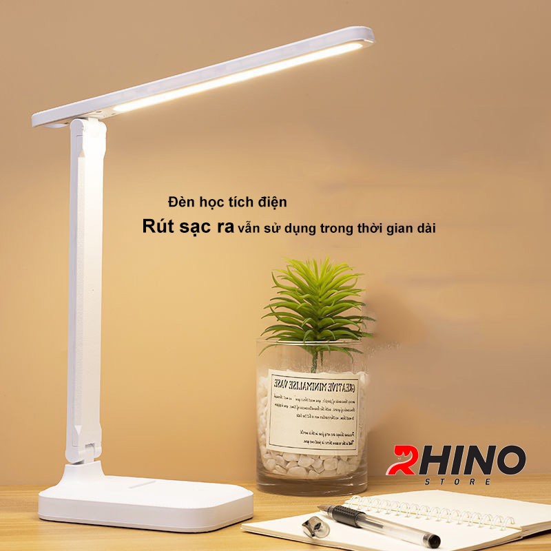 Đèn học LED bảo vệ mắt chống cận cảm ứng Rhino L201, tích điện đa năng làm việc, để bàn học, đọc sách