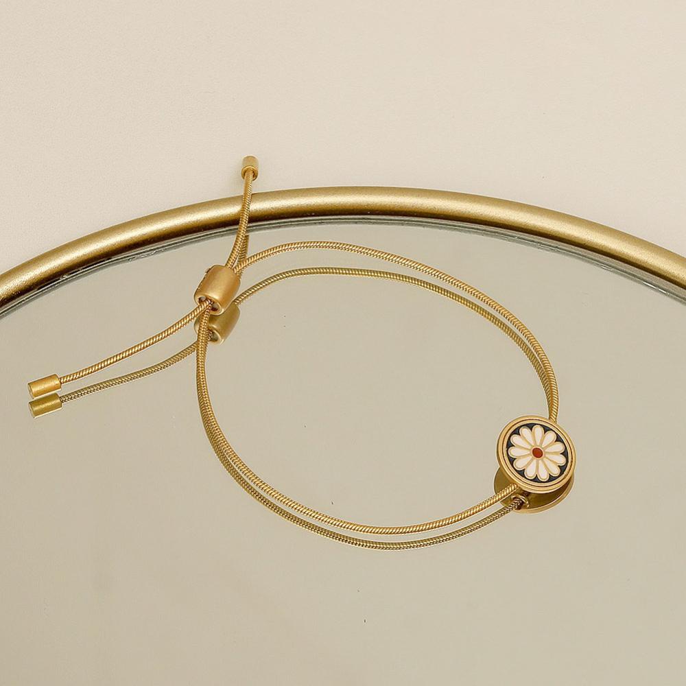 Vòng Tay Hoa Cúc Nhỏ Tráng Men Phong Cách Vintage Thời Trang Cho Nữ E5O8