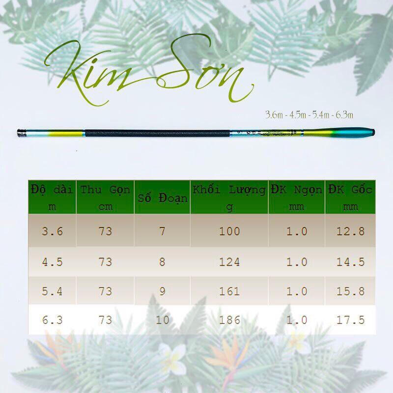 Cần câu tay carbon KIM SƠN độ cứng 3H siêu nhẹ, câu đơn câu đài  chất liệu carbon- HM2K MALL