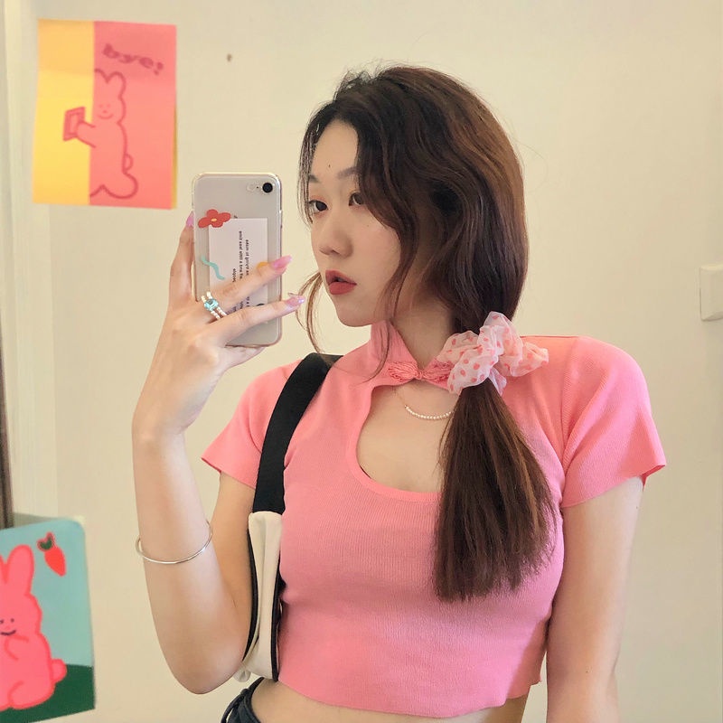 Áo Thun Ngắn Tay Cổ Điển Thời Trang Mùa Hè Hàn Quốc Hàng Mới 2023 Dành Cho Bạn Nữ