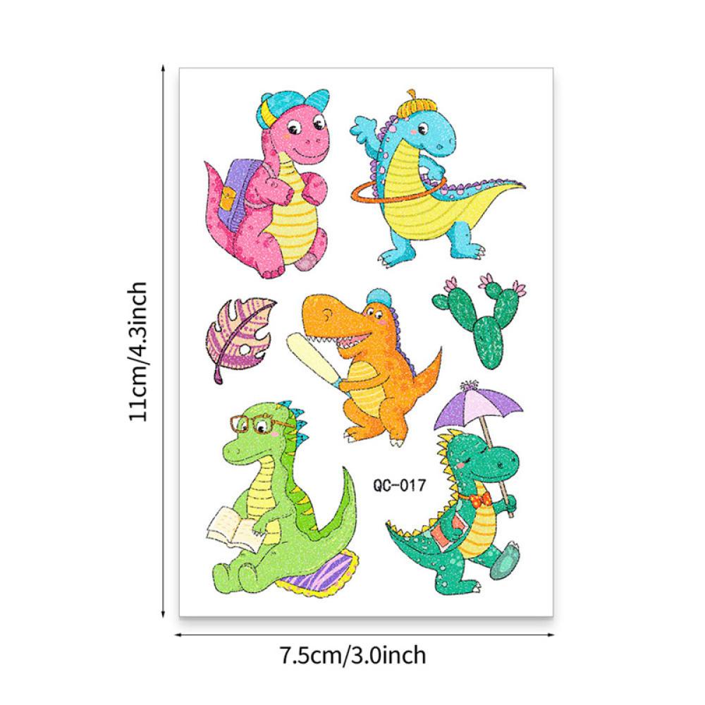 Hình Xăm Dán Họa Tiết Khủng Long Hoạt Hình Chống Nước Chống Mồ Hôi K7X2 Cho Trẻ Em