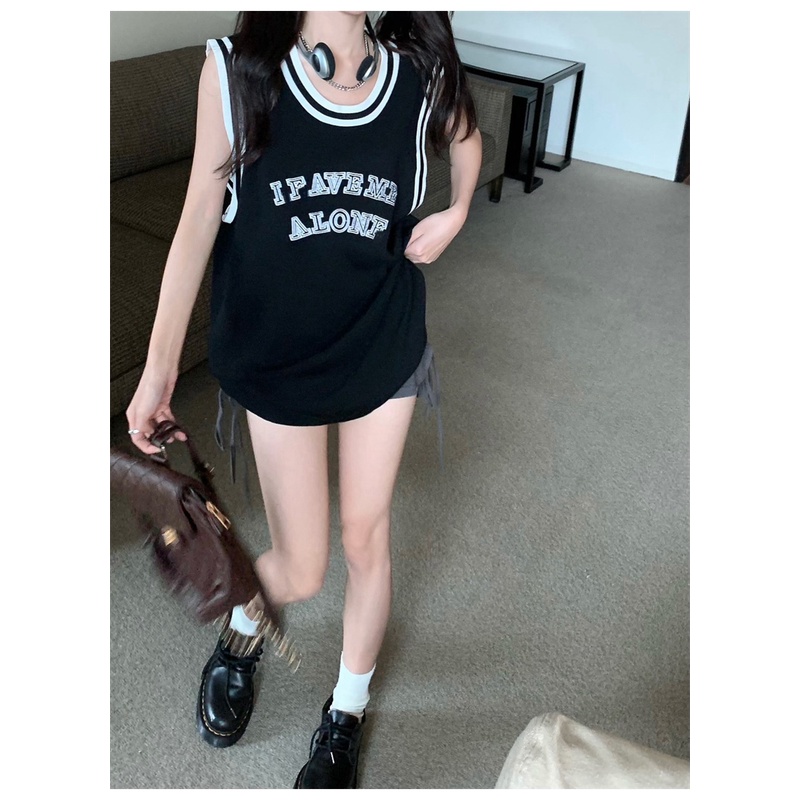 Ethelgirl Áo Thun Nữ Cộc Tay Cổ Tròn In Chữ Thời Trang