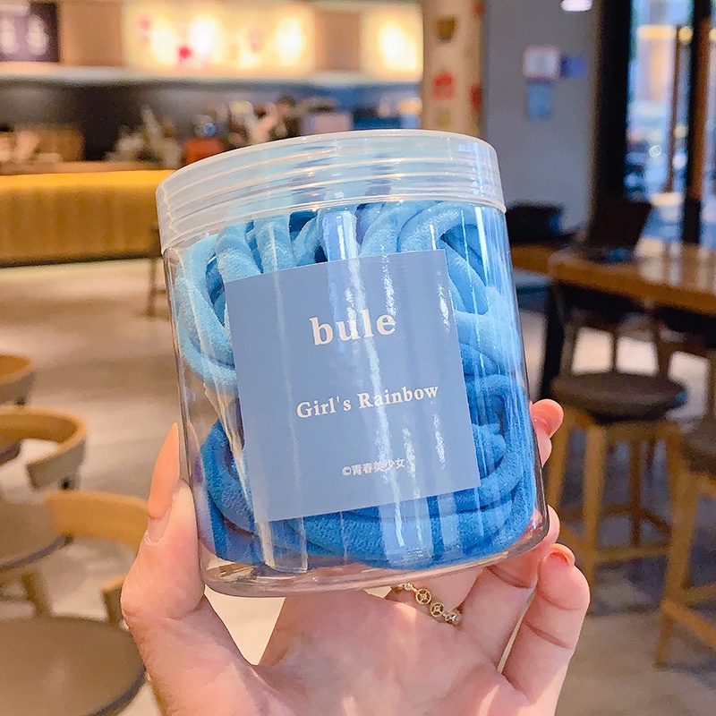 Dây Buộc Tóc Cao Su Nylon Độ Co Giãn Cao Không Đường May Phong Cách Hàn Quốc Kèm Hộp Đựng Dành Cho Bạn Nữ