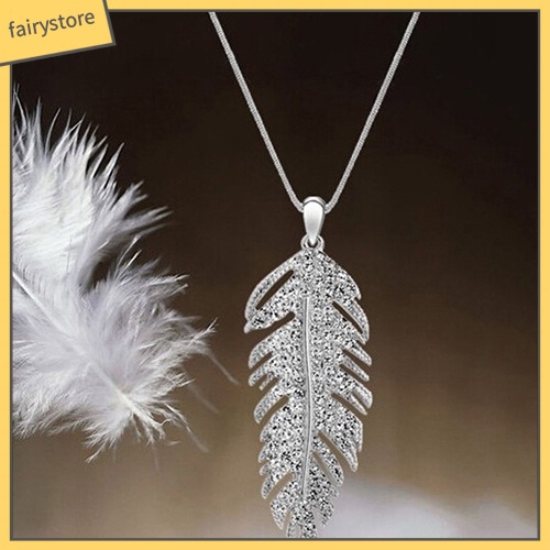 Vòng cổ HợP Kim HìNh Lông Vũ ĐíNh Đá ThờI Trang (1 CáI)