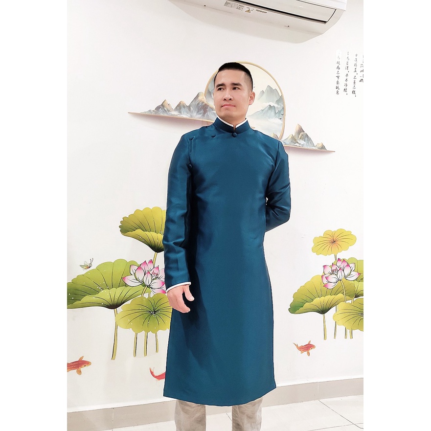 Áo dài cách tân nam may 2 lớp thanh lịch, cao cấp
