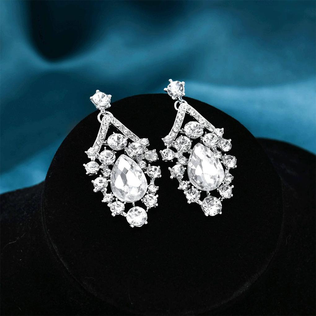 Bộ Trang Sức 3 Món Đính Đá Pha Lê Sang Trọng Cho Cô Dâu