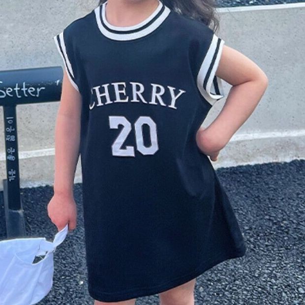 Đầm Thể Thao Cotton Không Tay In Monogram Thời Trang Mùa Hè Hàn Quốc Hàng Mới 2023 Dành Cho Bé Gái