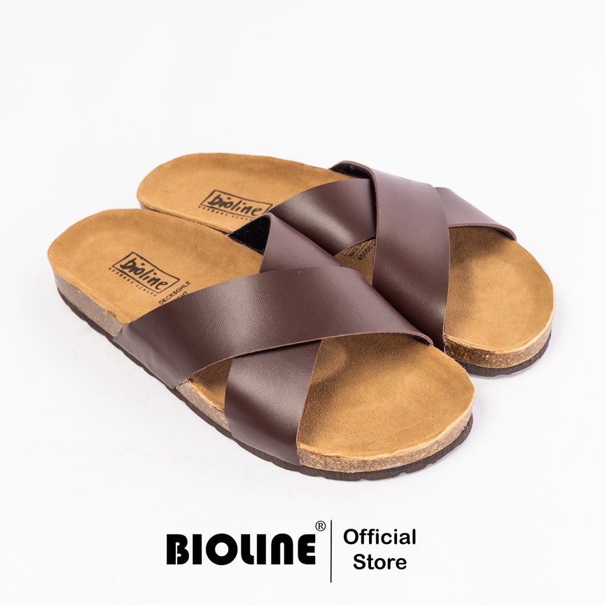 Mã PU03 - Dép văn phòng Birken Đế Trấu BIOLINE Official Thiết Kế Unisex Quai Chữ X Da PU