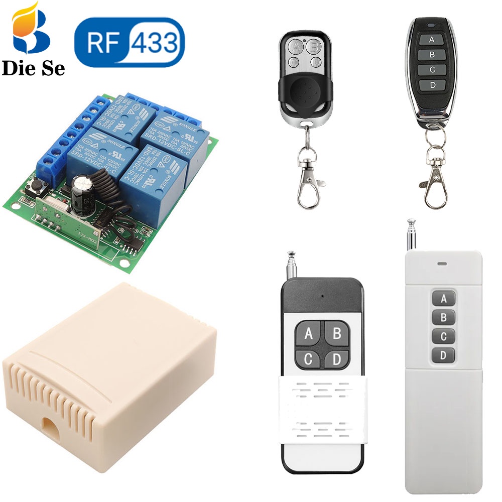 Mô Đun Nhận Tín Hiệu Điều Khiển Từ Xa 433MHz DC 12V 4CH 10A