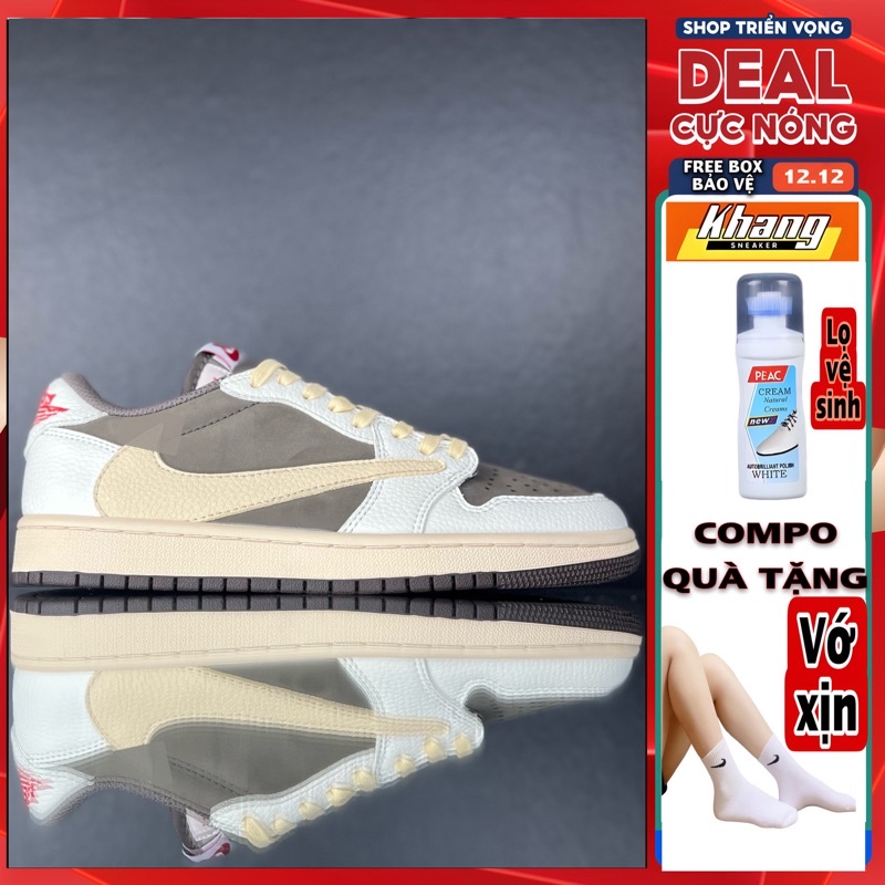 Giày Thể Thao Sneaker Air Jordan Travis Scott Reverse Mocha Low Da Nubuck | Tặng Kèm Bộ Quà Tặng