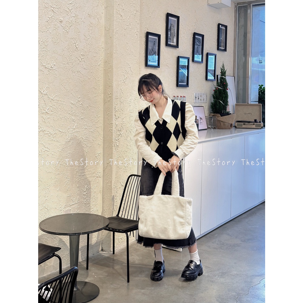 Chân váy jean dài loe gấu  CV373