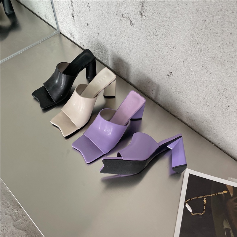 Dép Cao Gót Mũi Vuông Phong Cách Âu Mỹ Thời Trang Mùa Xuân Mới 2023 Cho Nữ