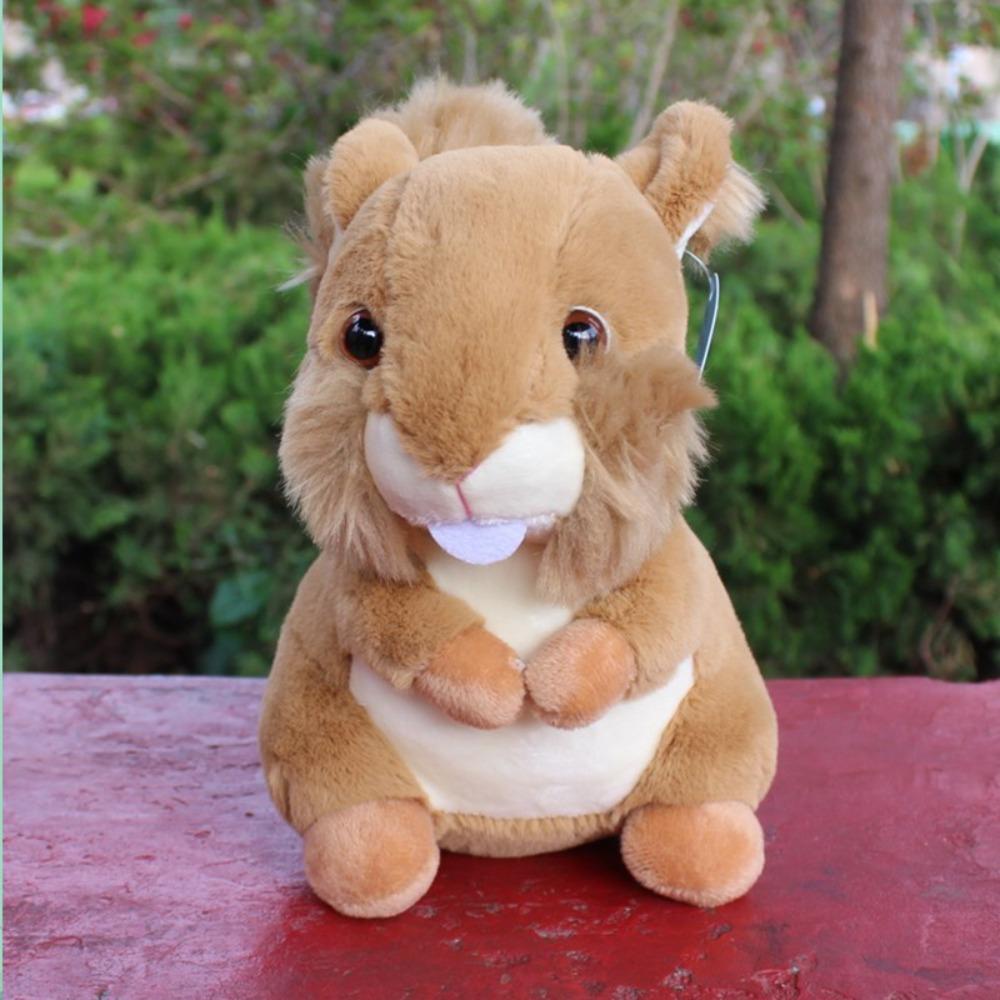 DANES Đồ Chơi Nhồi Bông Hình Chú Sóc Chuột Hamster Đuôi Dù Lớn Mềm Mại Trang Trí Nhà Cửa