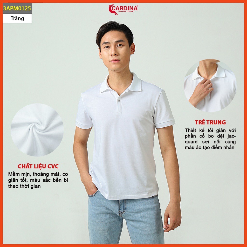 Áo Polo Nam 𝐂𝐀𝐑𝐃𝐈𝐍𝐀 Cao Cấp Chất Cotton Mỹ Áo Thun Cổ Bẻ Cộc Tay Mềm Mại Trẻ Trung Siêu Mát Khử Mùi 3APM01