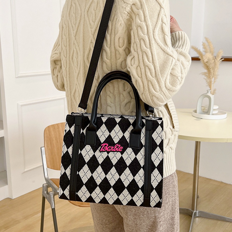 Mischa Túi Đeo Vai Bằng Vải canvas In Hình Thời Trang Dễ Phối Đồ Sức Chứa Lớn Cho Học Sinh