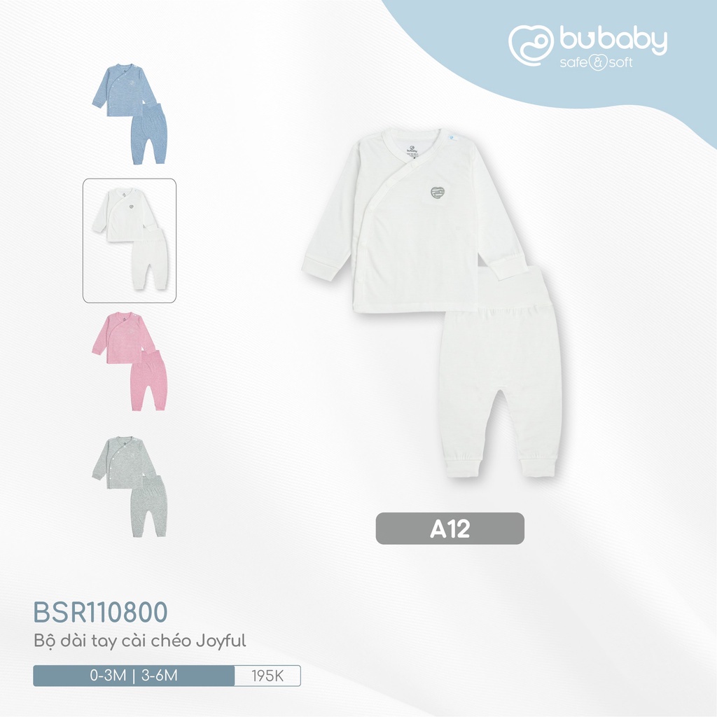 Bộ dài tay sơ sinh Bu Baby Joyful  cho bé so sinh đến 9 tháng