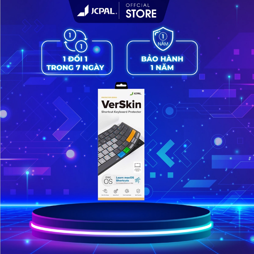 Phủ phím JCPAL Verskin Learn MB Pro M1 - 14 16 2021, chống thấm nước, kháng khuẩn