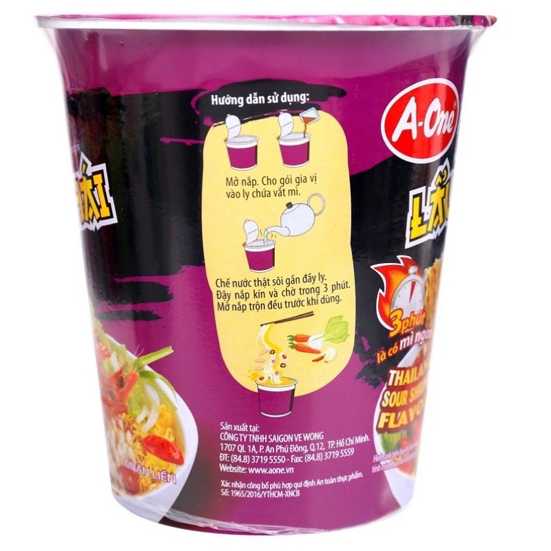 🥰🥰Thùng 12 ly mì A-One lẩu Thái 65G